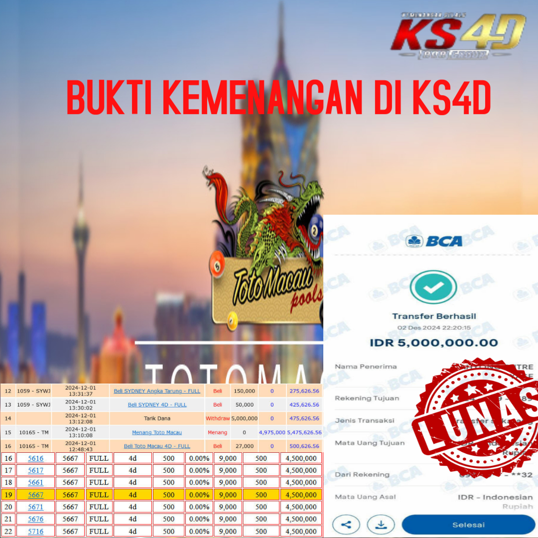 BUKTI KEMENAGAN PERMAINAN TOGEL TOTO MACAU 02 DESEMBER 2024